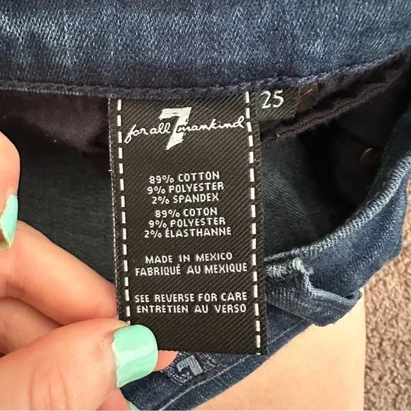 7 for all mankind josephina skinny boyfriend dark wash distressed jeans size 25 - Picture 14 of 14